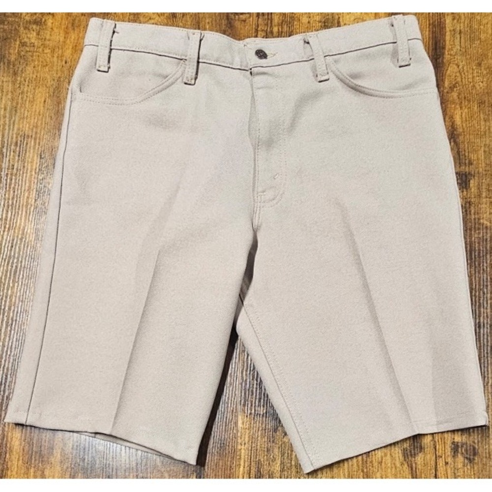 Vintage Levi's 70s  Beige Dacron Polyester Shorts Size 36x11
